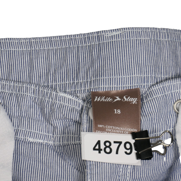 White Stag Mini Skort Womens Size 18 Blue White Drawstring Shorts Skirt Pockets - Picture 8 of 8